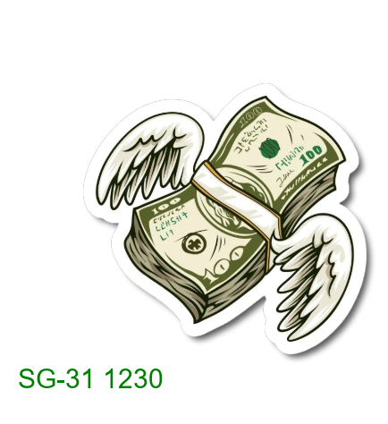 Flying money stack